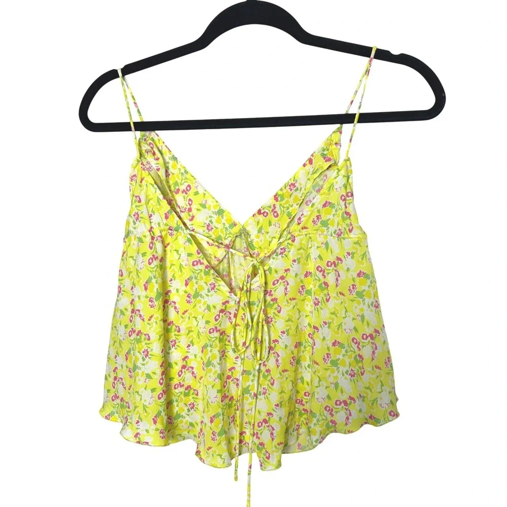 Intimately Free People Top Women S Yellow Floral Cami Festival Boho Summer fairy
